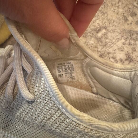 Cream and Tan Knit Sneakers - Picture 3 of 4